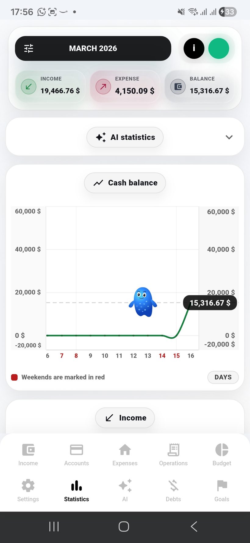Statistics — screen 2